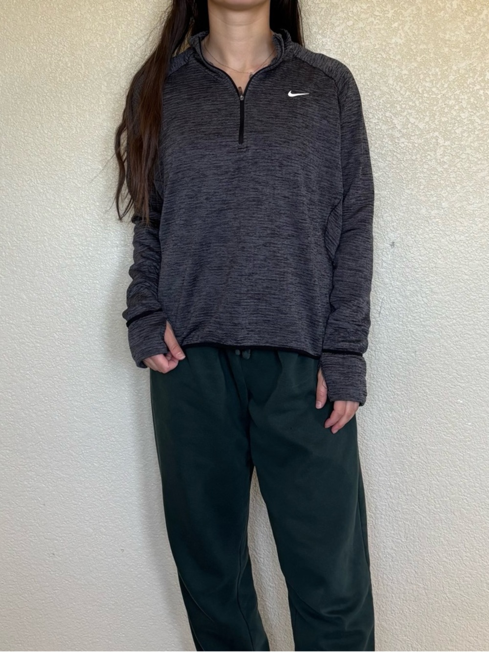 Nike grey quarter zip